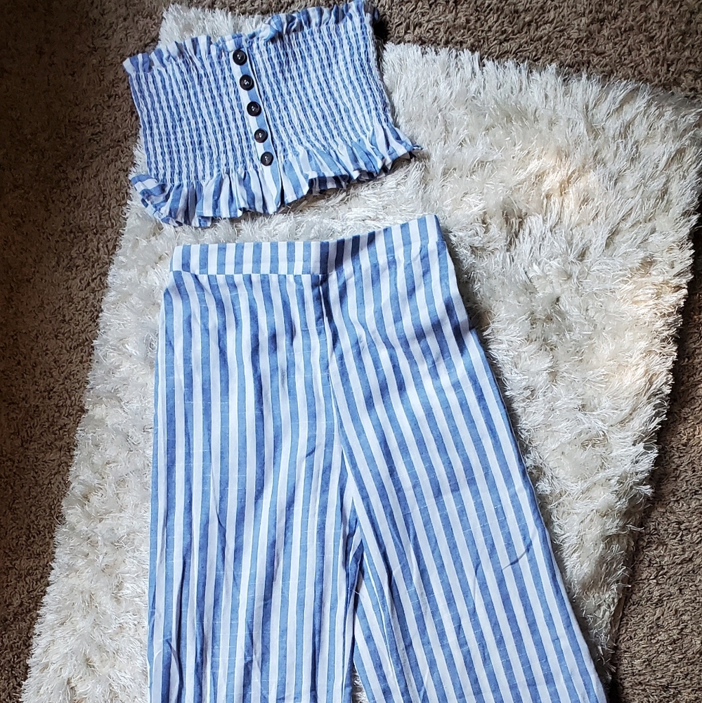 Shein strapless crop top 2 piece